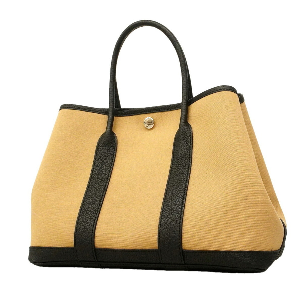 Hermes Garden TPM Toile Officier Black Trench Tote Bag (B stamp, women's)